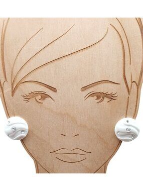 Avon White Lights Rhinestone Stud Earrings Vintage Jewelry